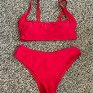 Red 2 piece bikini